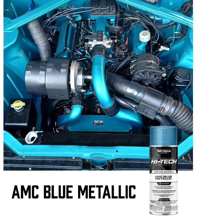Metallic Blue Engine Blocks Restore Spray Paint + Gloss Clear Coating 2 Cans