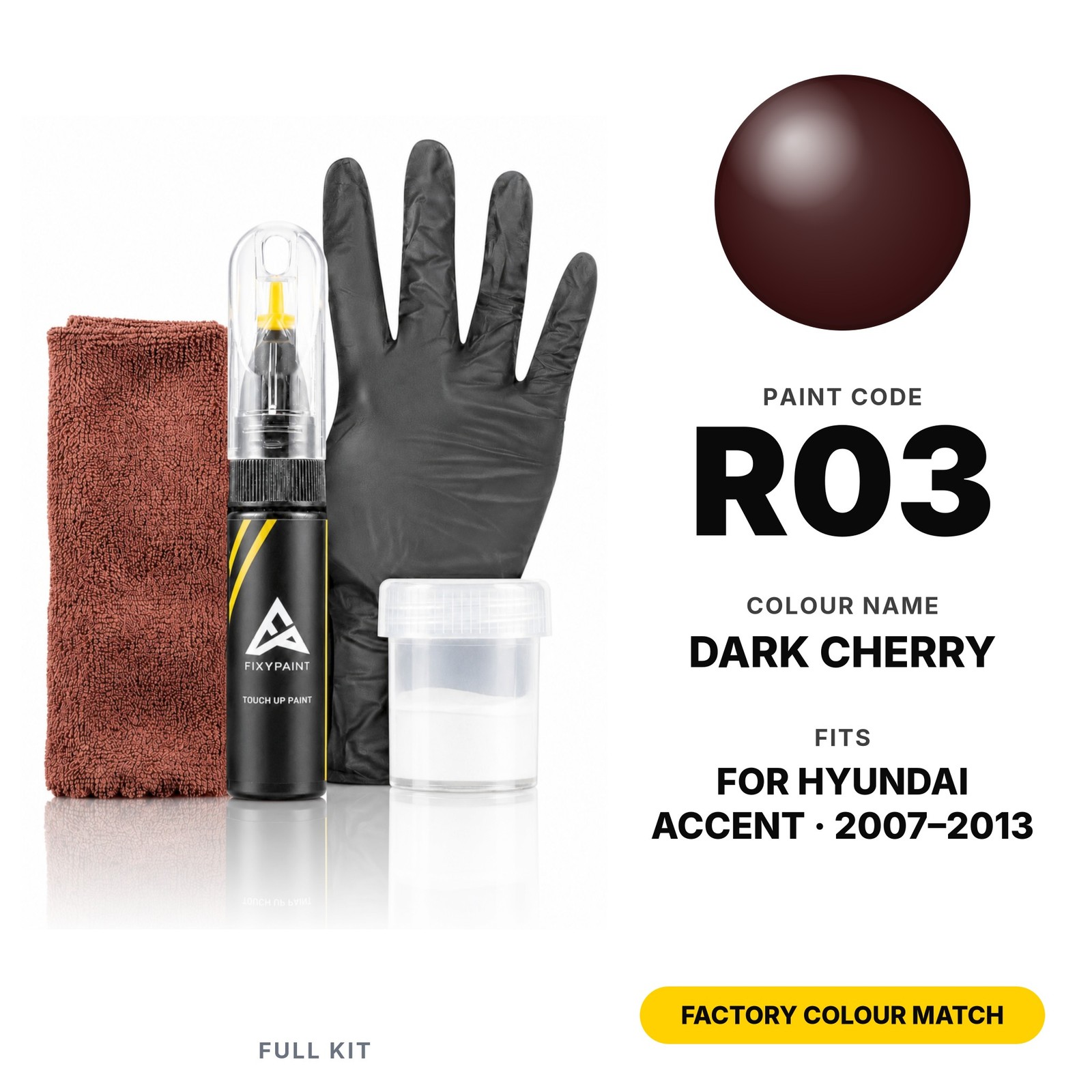 Touch Up Paint For Hyundai Accent R03 Dark Cherry Full Kit Chip Fix Kit
