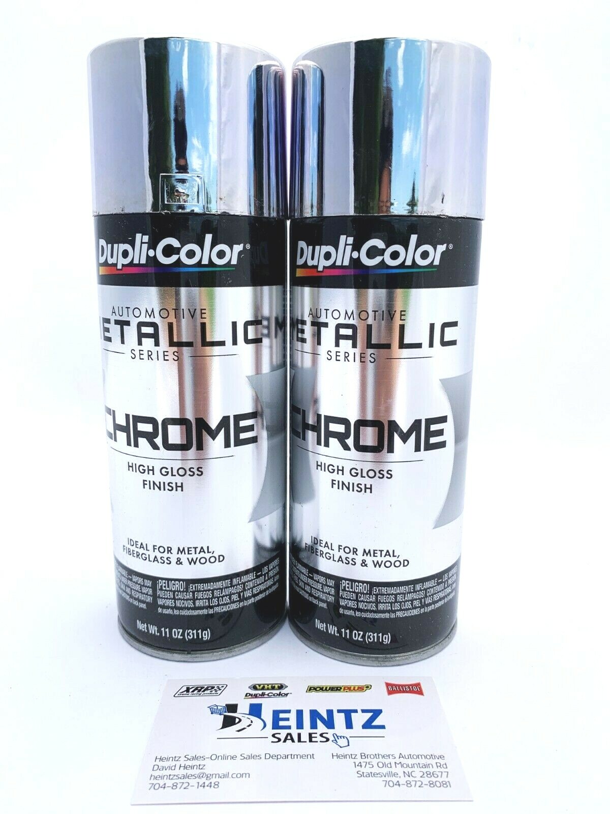 Duplicolor CS101 Instant Chrome Metallic Enamel Spray Paint 12 Oz Can (2 pack)