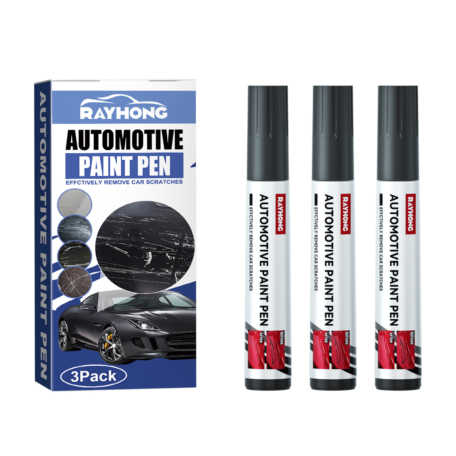 3Pcs Car Scratch Repair Paint Pen Auto Touch Up Pen Clear Remover Accessories US