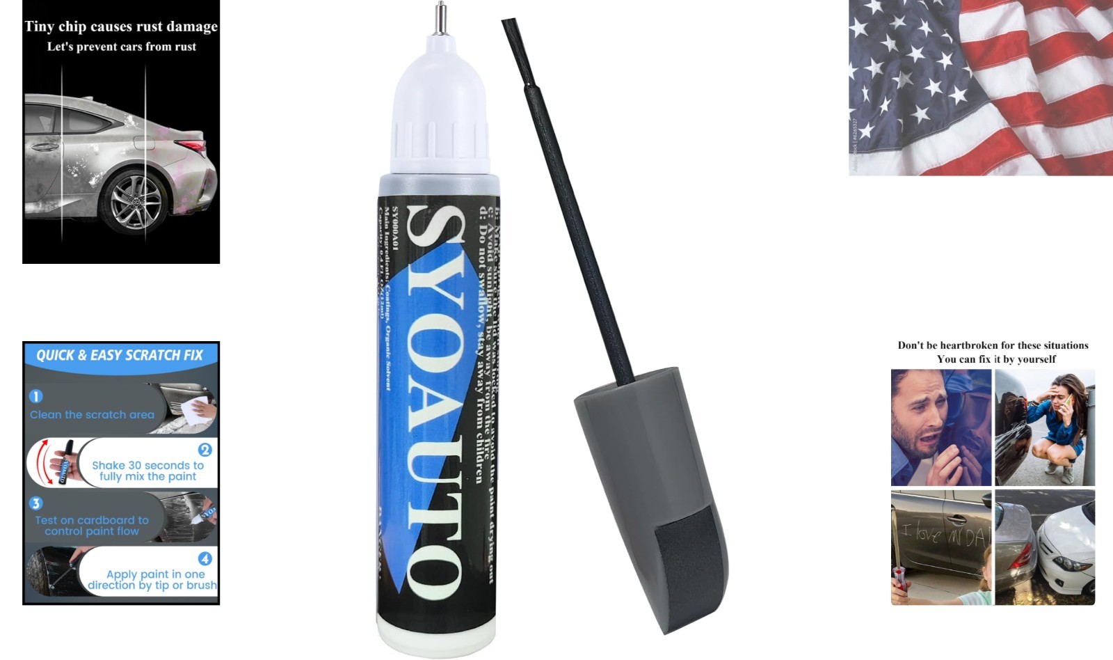 Gray Car Touch Up Paint Auto Touch Up Paint 0.4 oz Gray Automotive Scratch Re…