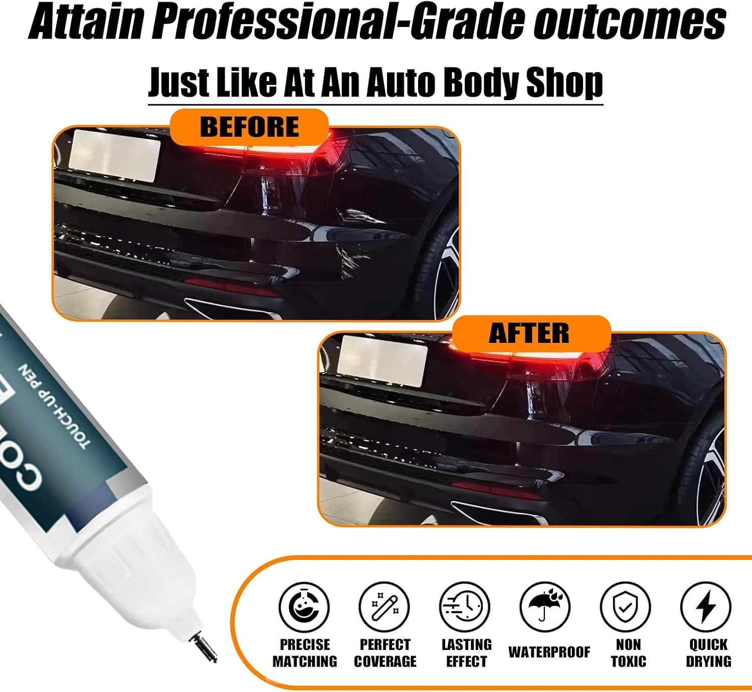 Brilliant BlackLY9B/A2 Touch Up Paint Compatible with Audi, Car Paint Pen Scr…