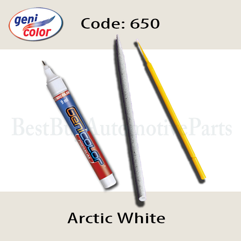 Touch-Up Paint Pen Kit-Mercedes-650-Arctic White-Sanding Stick & Microbrush