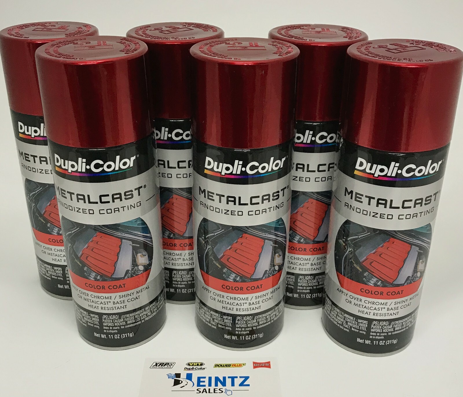 Duplicolor MC200-6 PACK MetalCast RED Anodized Heat Resistant Coat -11oz Aerosol