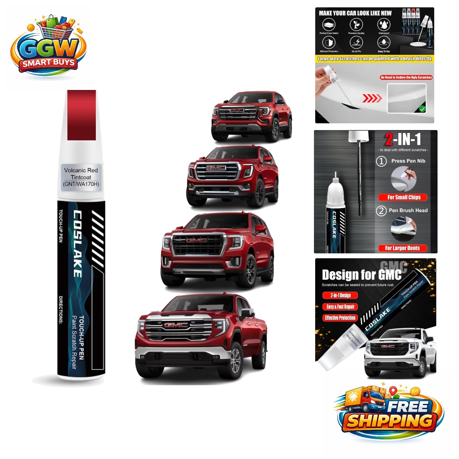 GMC Touch-Up Paint – Volcanic Red Tintcoat 12ml – Effortless Scratch Repair Kit