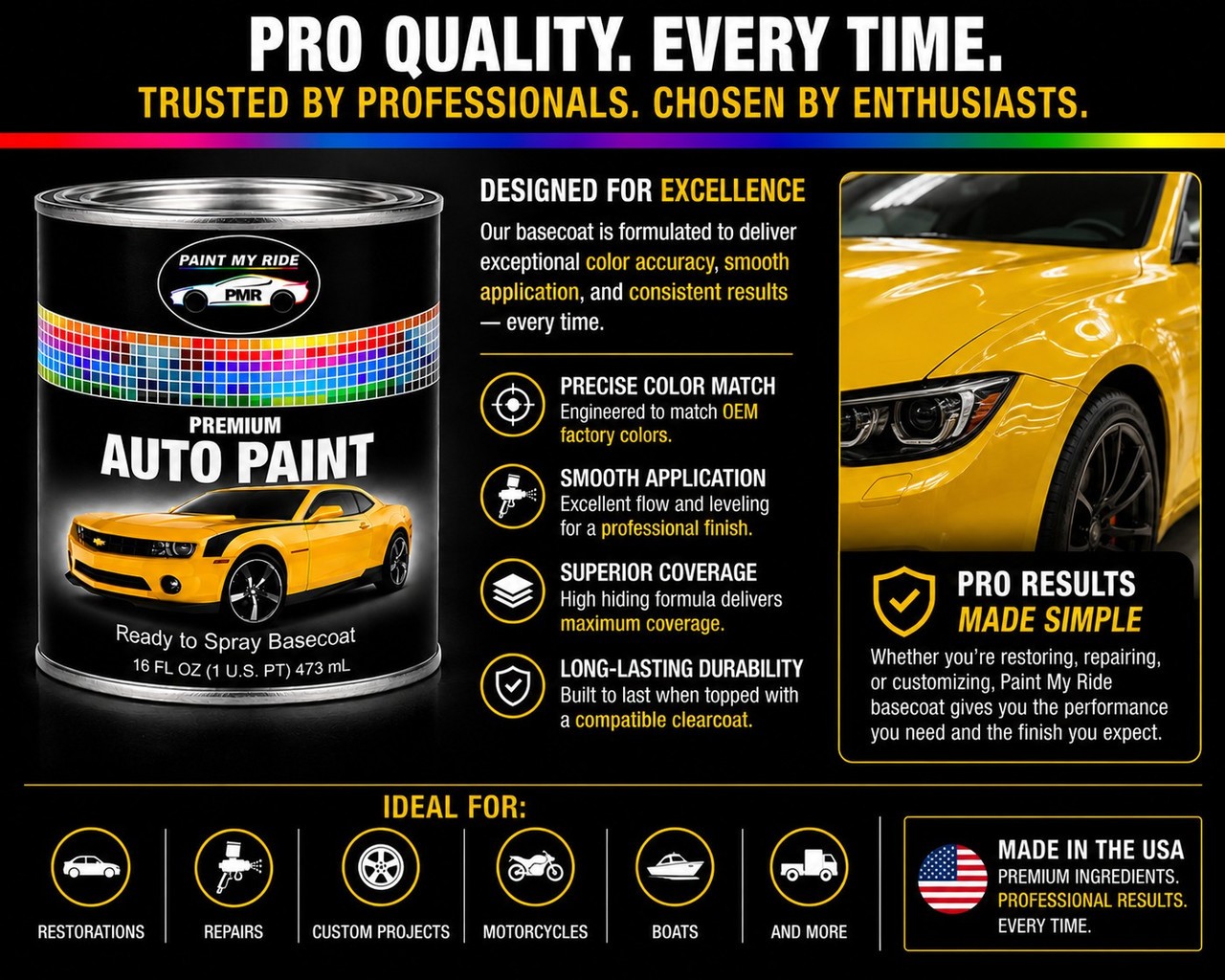 RTS Basecoat Paint Pint for 1931 Chevrolet Black 68