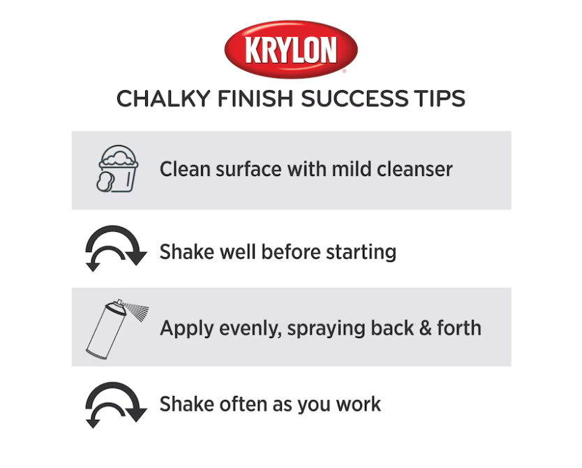KRYLON 4101 Classic White Chalky Finish Indoor/Outdoor DIY Series Pack of 4