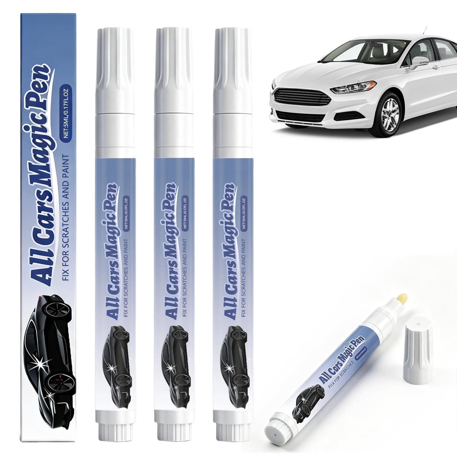 Set Of 3 Magic Car Scratch Remover Pen For Universal Colorful Repair Tool