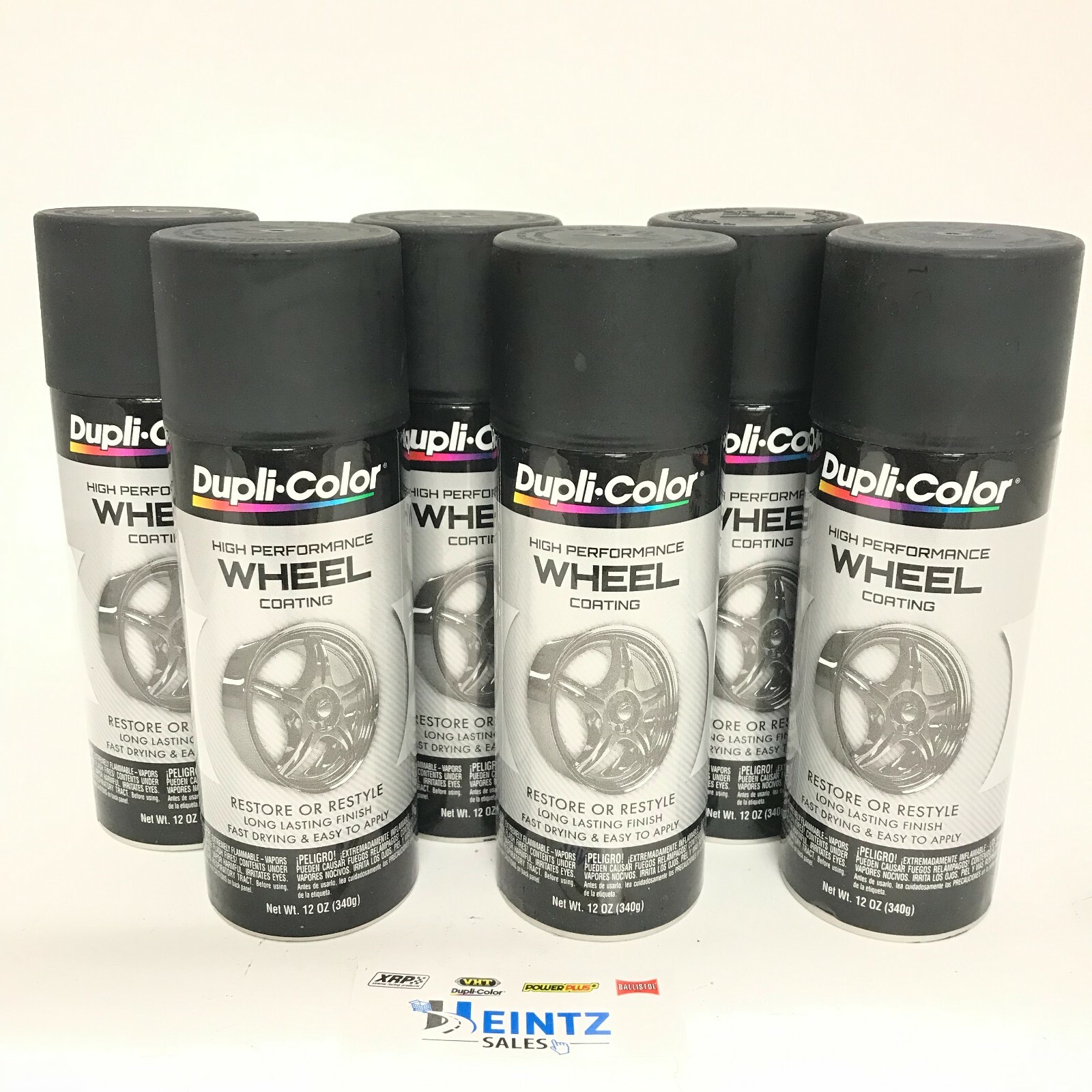 Duplicolor-HWP104-6 PACK High Performance Wheel Coating Satin Black color – 12oz