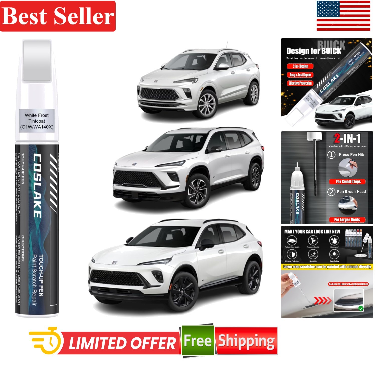 Buick White Frost Tricoat Touch Up Paint – Quick & Easy Scratch Repair Solution