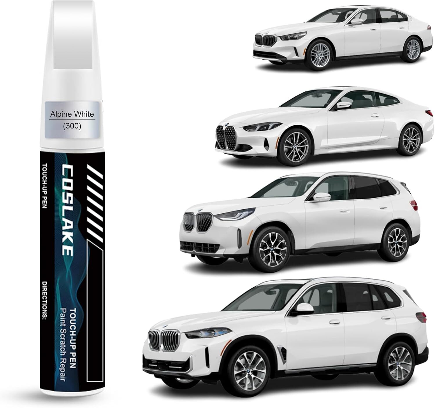 BMW Touch Up Paint Alpine White 300 Scratch Repair 2-in-1 Paint Pen OEM Color