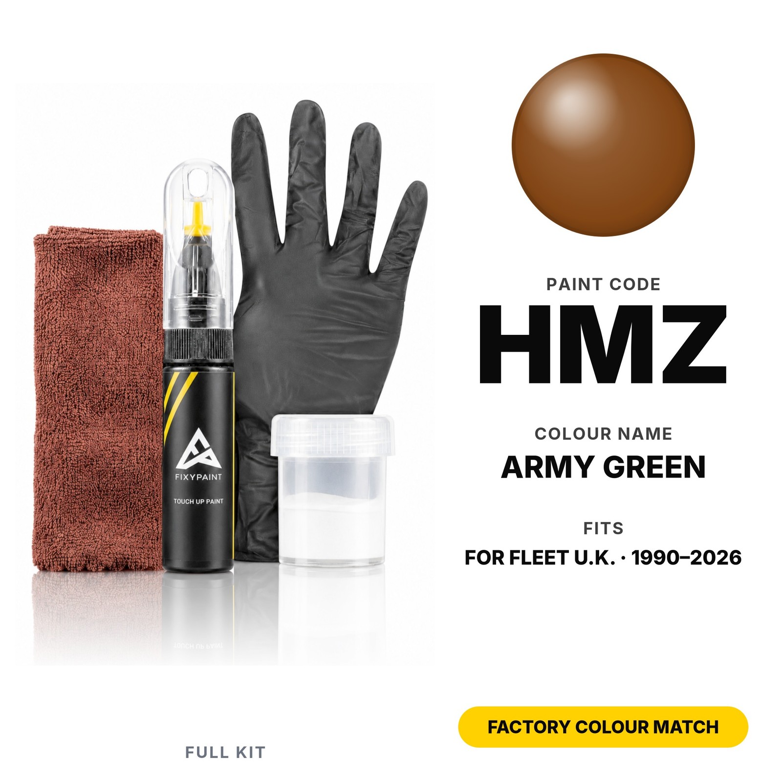 Touch Up Paint For Fleet U.k. HMZ Army Green Full Kit Factory Colour Match