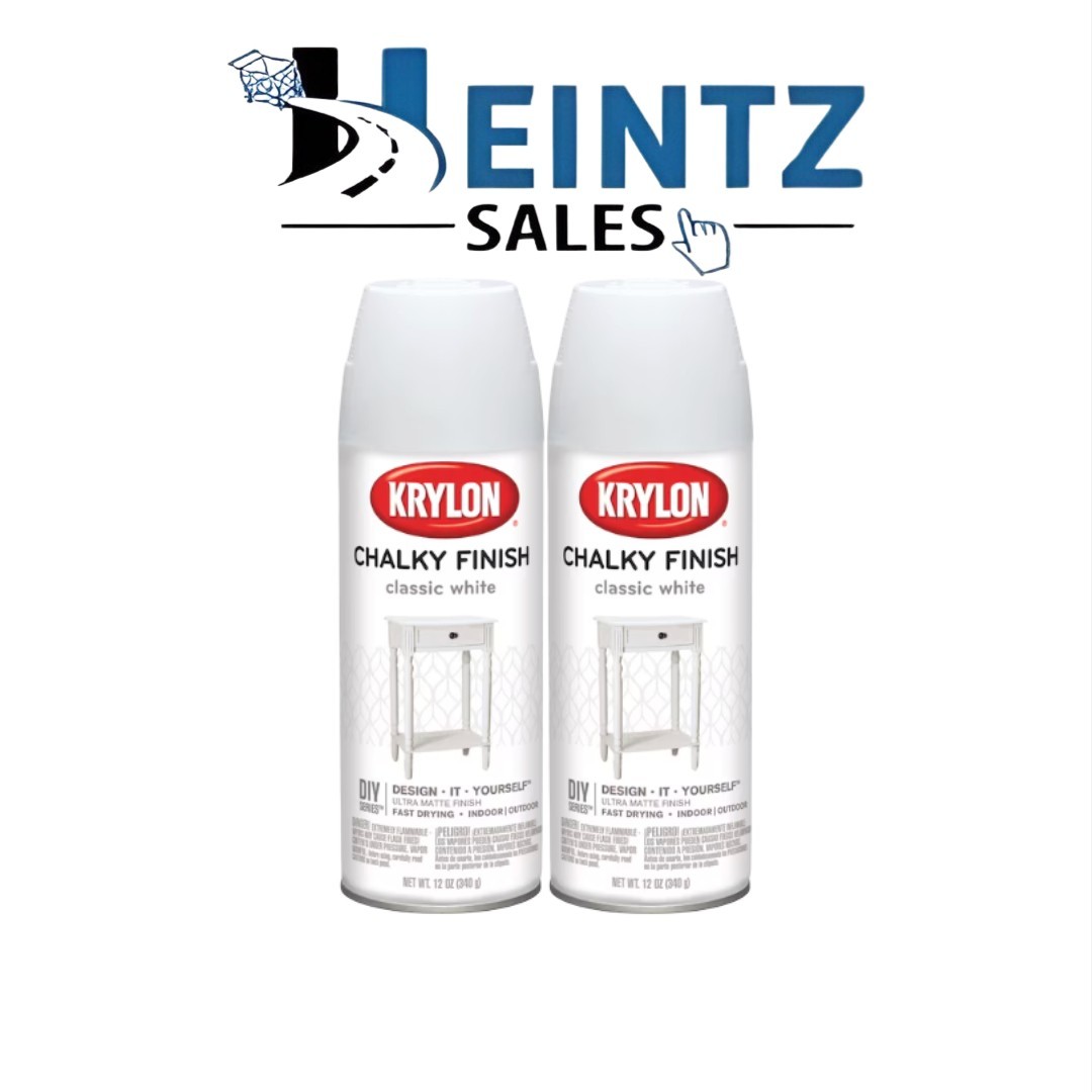 KRYLON 4101 Classic White Chalky Finish Indoor/Outdoor DIY Series Pack of 2