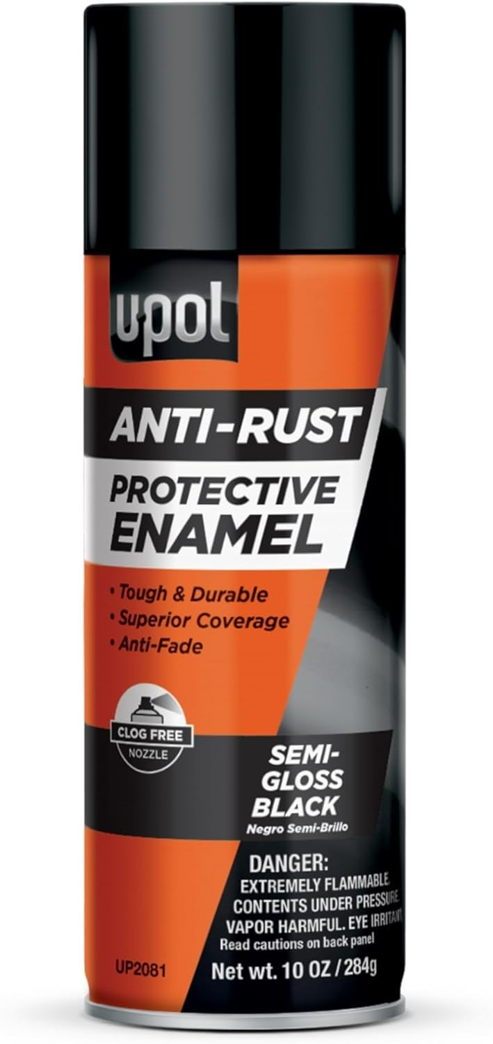 10 oz Anti-Fade Semi-Gloss Black Enamel Spray Paint for Metal & Plastic Surfaces