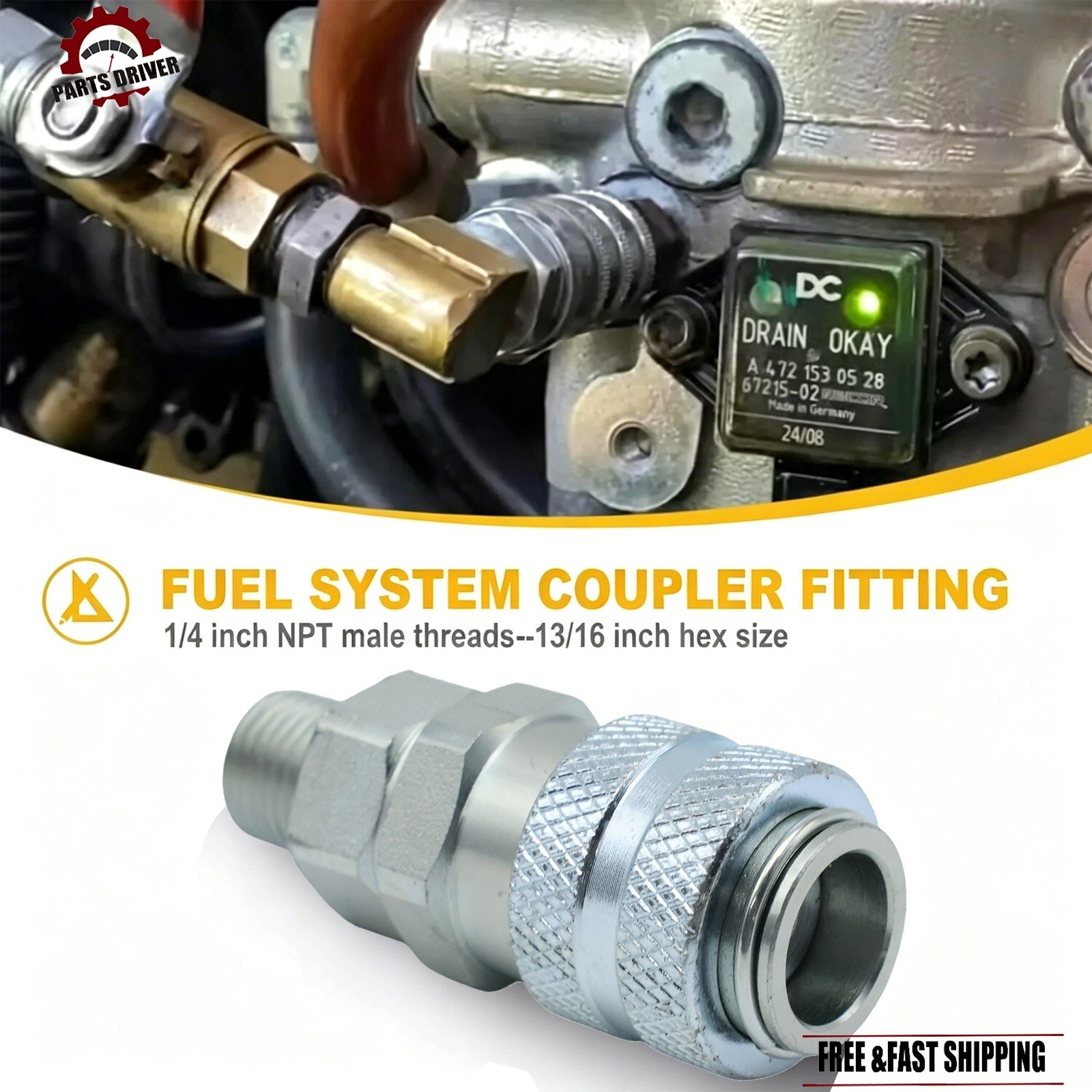 New Silver Fuel Coupler Disconnect Fitting Removal Tool Fits Cummins Engine