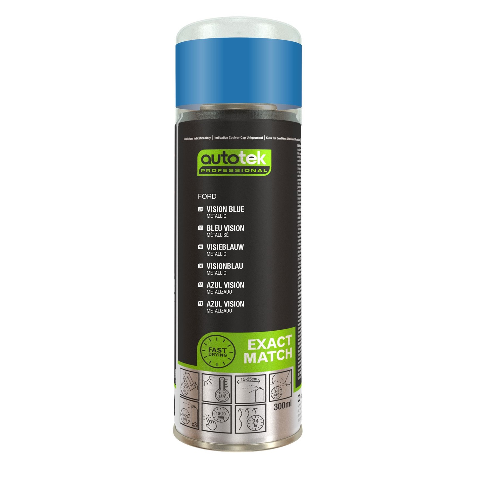 Autotek Quick Drying High Coverage Aerosol Spray Paint Ford Vision Blue 10.14oz