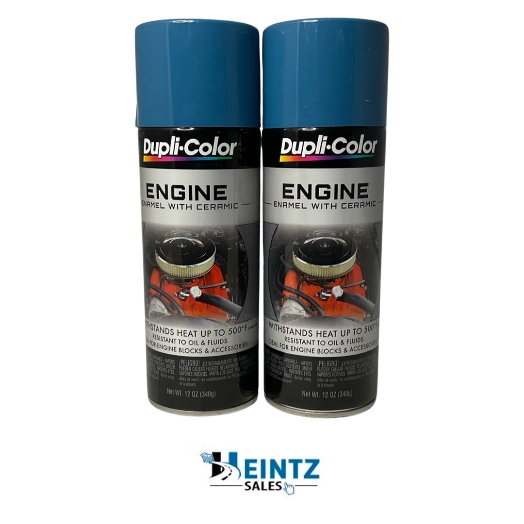 Dupli-color DE1608 – 2 Pack GM Blue Engine Enamel Paint With Ceramic – 12 oz.