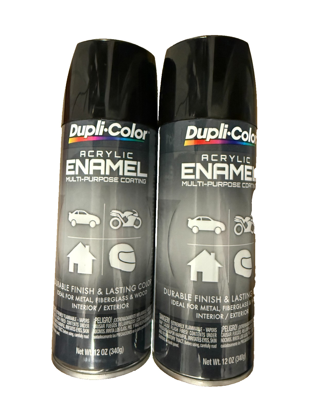 Duplicolor DA1603 Semi-Gloss Black Multi-Purpose Acrylic Enamel Paint 2pk