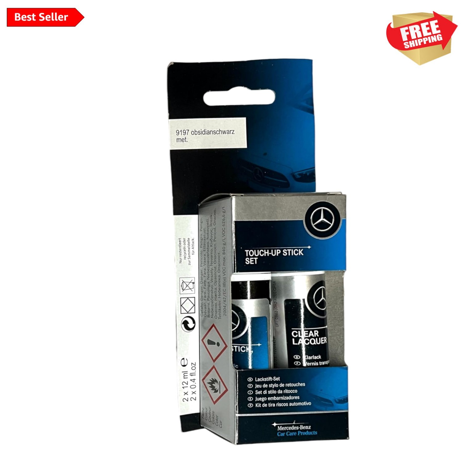 Obsidian Black Touch Up Paint – 2-Part Formula for Perfect Automotive Repair