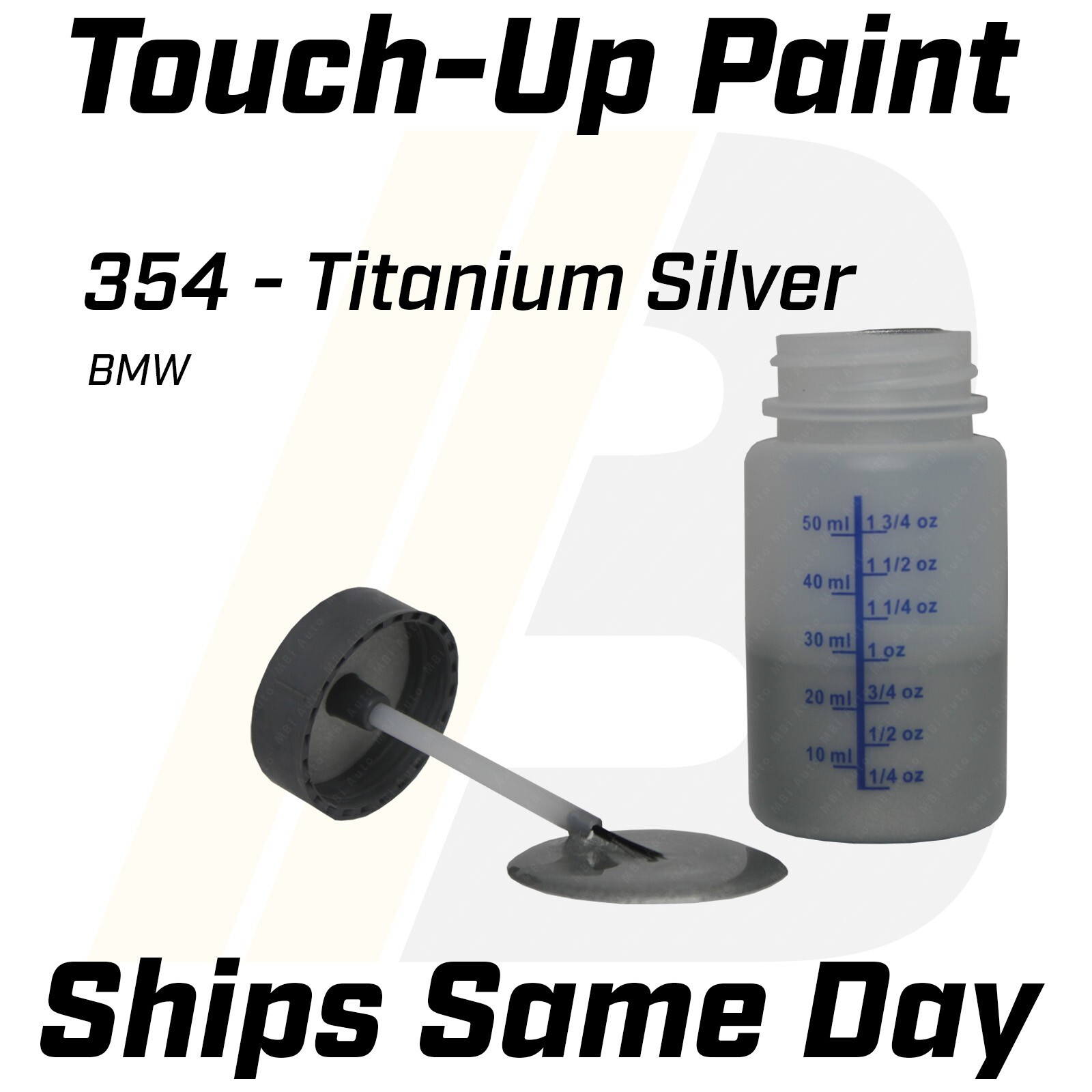 354 Titanium Silver Metallic – 1 Oz Touch Up Paint Kit w/ Brush for BMW Car SUV