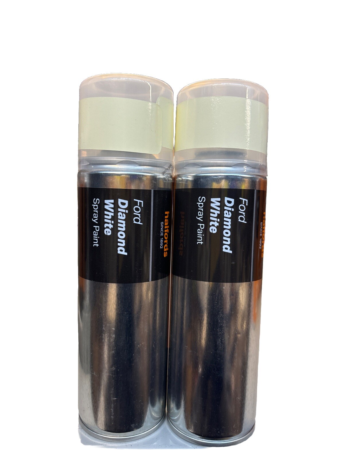 FORD DIAMOND WHITE SPRAY PAINT 300ML CANS HALFORDS X2