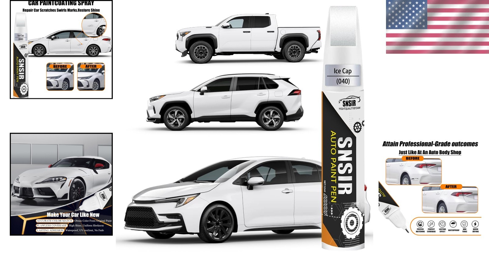 High-Gloss 040 Super White Touch Up Paint for Toyota Vehicles – Easy Application