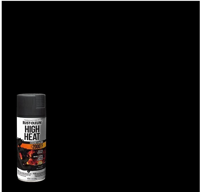 RustOleum Automotive High Heat 2000 Degree Spray Paint, Flat Black, 12 Ounce
