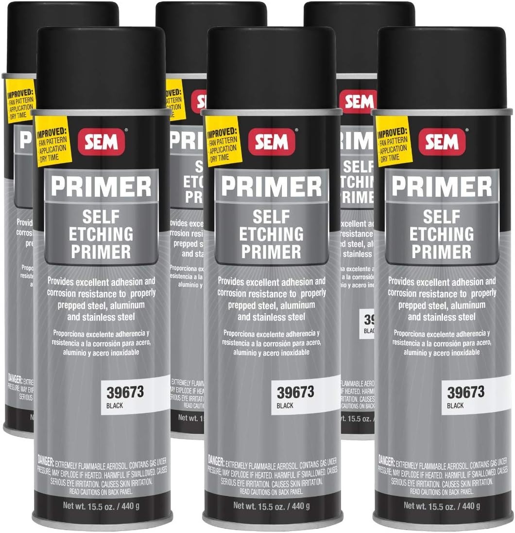 SEM 39673 Case of Black Self Etching Primer Aerosol 15.5 oz. (6 Cans)