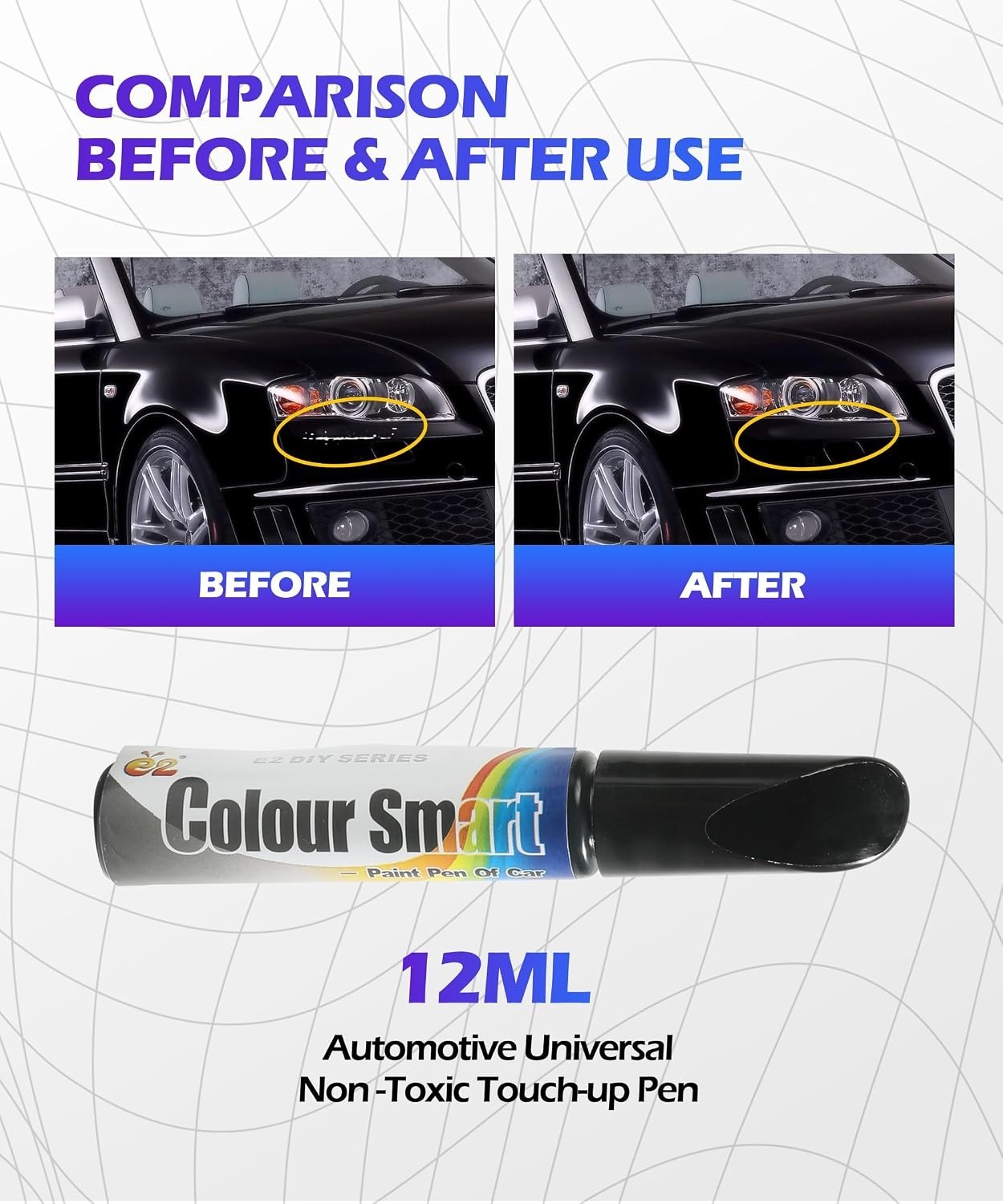 Versatile Touch Up Paint Pen for Cars – Black Gloss Finish & Multi-Surface Use