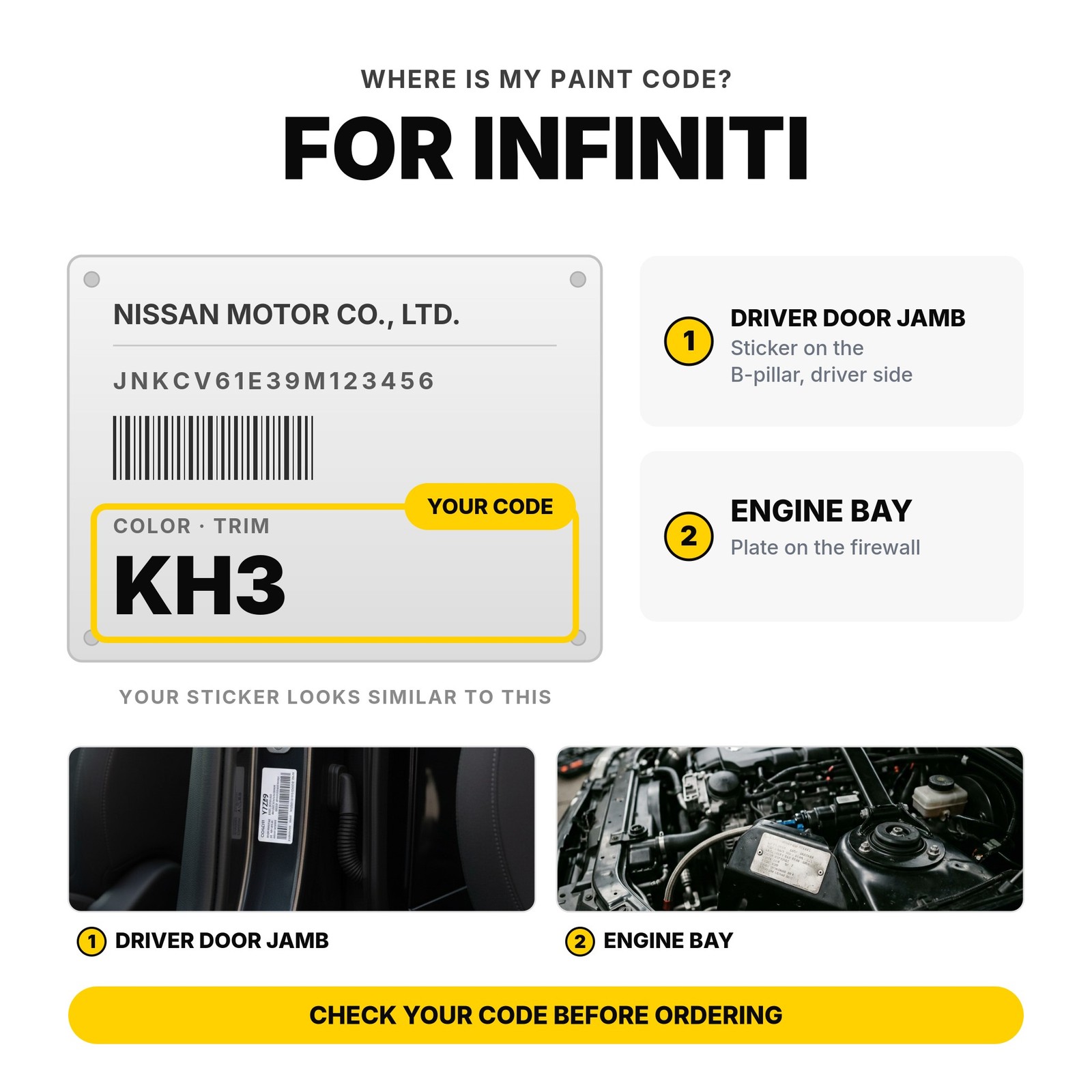 Touch Up Paint For Infiniti Z11 Black Automotive Factory OEM Color Match Paint