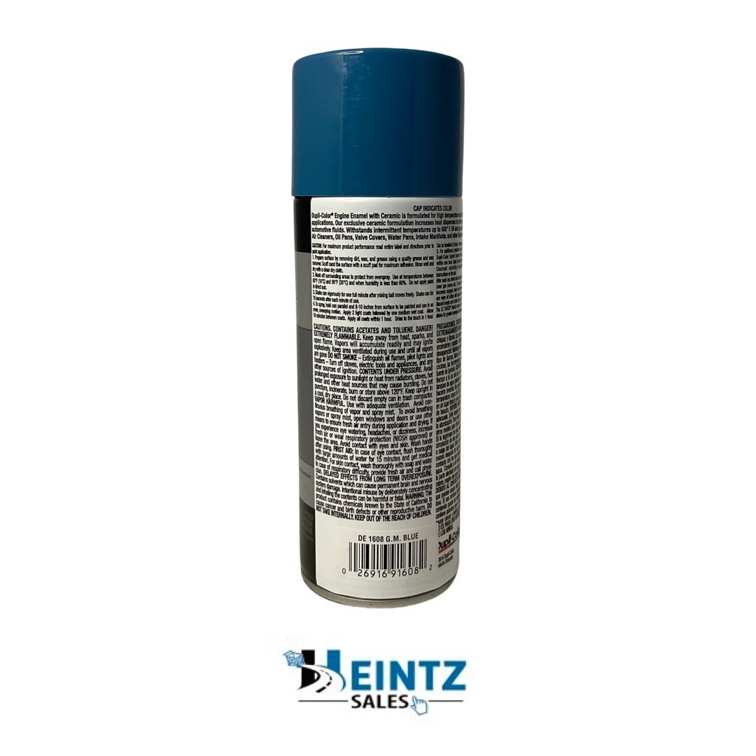 Dupli-color DE1608 – 2 Pack GM Blue Engine Enamel Paint With Ceramic – 12 oz.