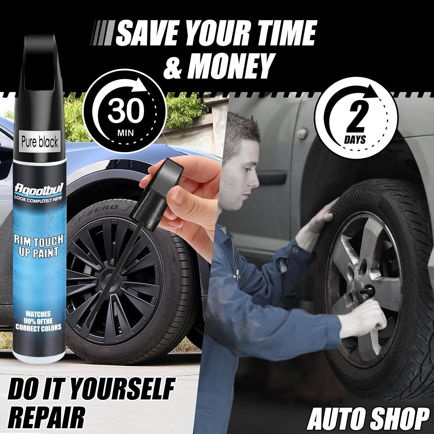 Professional Finish Matte Black Rim Touch Up Kit – Fast and Easy Scratch Repair