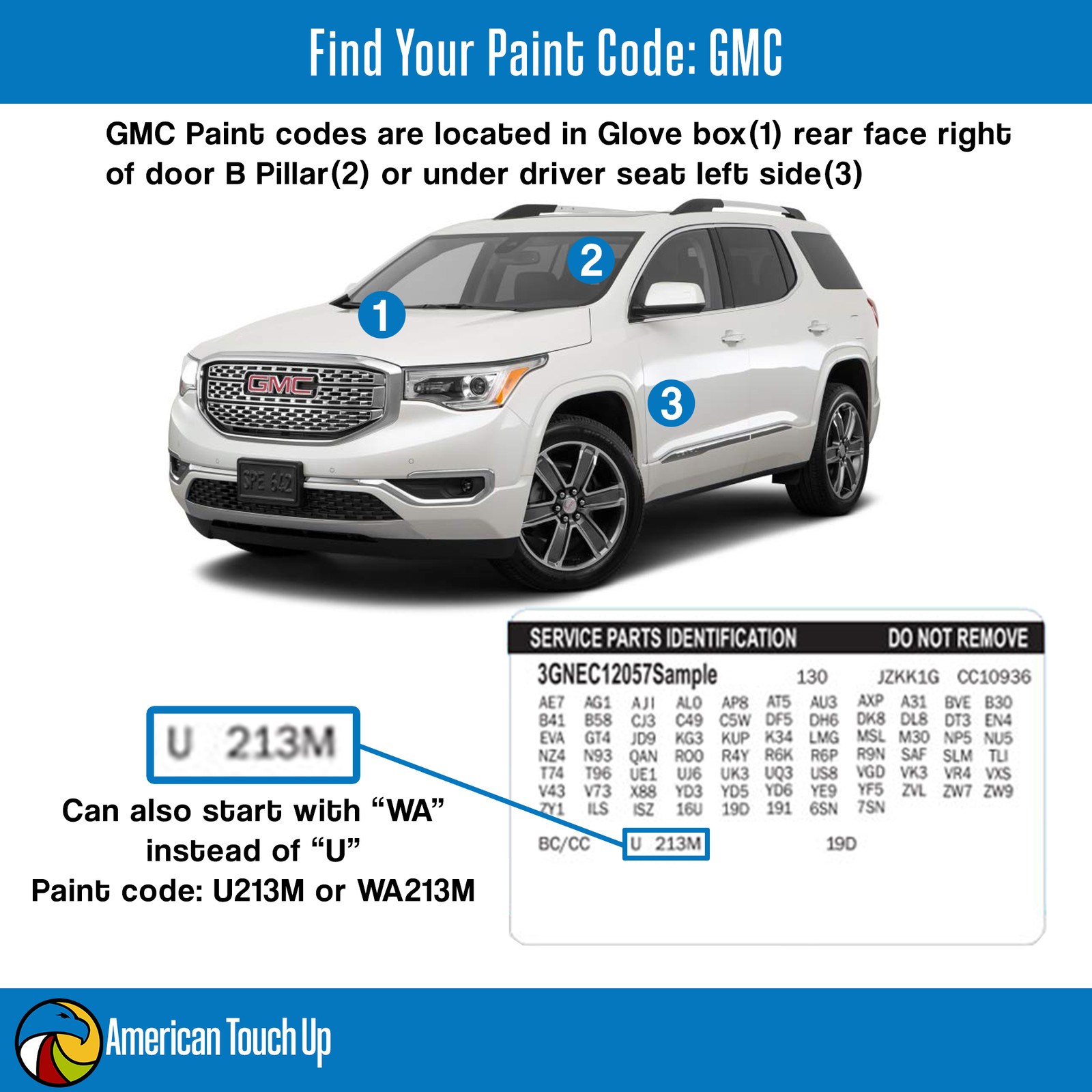 GMC – Genuine OEM Automotive Touch Up/Spray Paint SELECT YOUR COLOR CODE