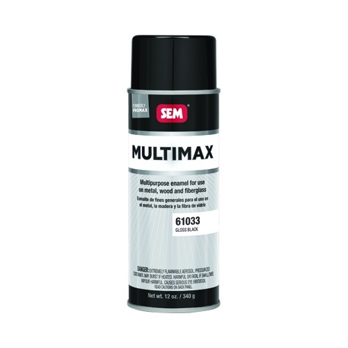 SEM 61033 MULTIMAX Multi-Purpose Aerosol Enamel, Gloss Black, 16 oz Aerosol