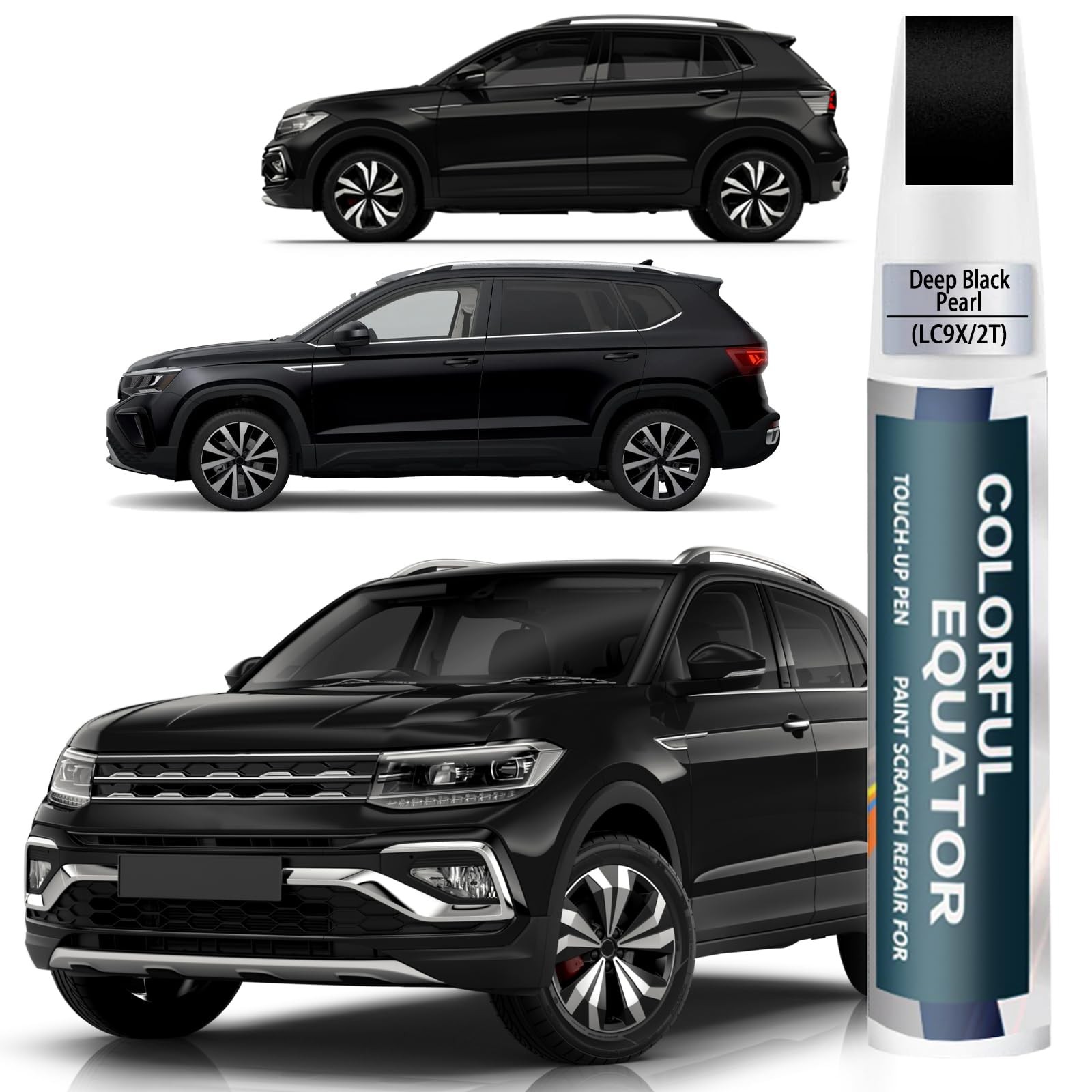 Touch Up Paint Kit For VW LC9X 2T Deep Black Pearl Scratch Repair Kit OEM Match