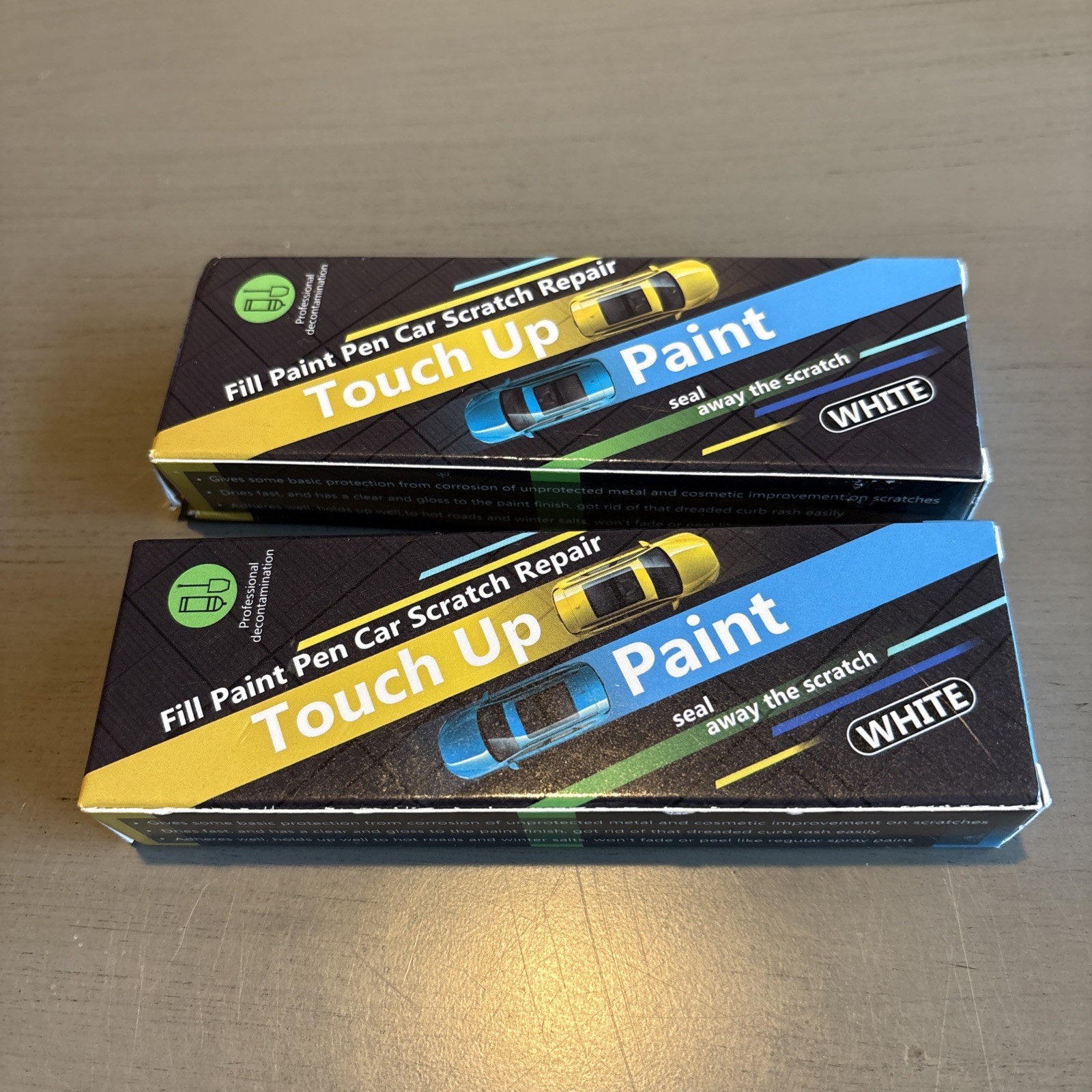 Touch up Paint Fill Pen Car Scratch Repair, White, New And Sealed, Lot 2 @ .4 oz