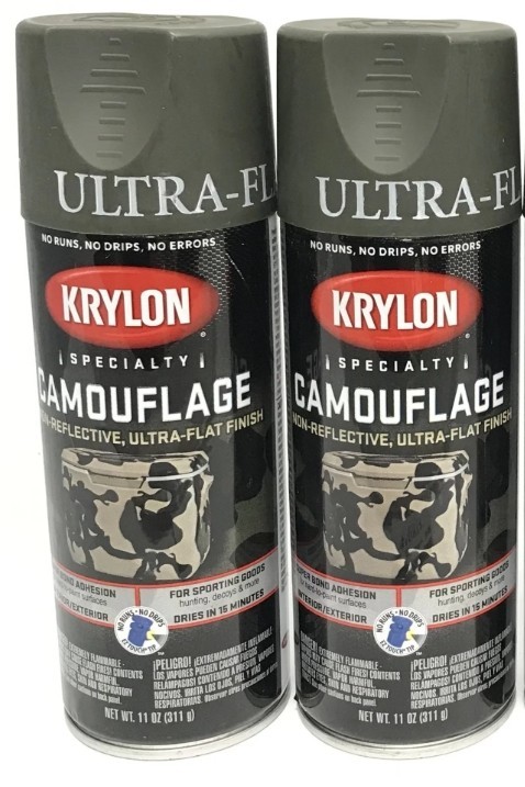 Krylon Camouflage Paint, Ultra Flat, Olive, 11 oz. (2 Pack)