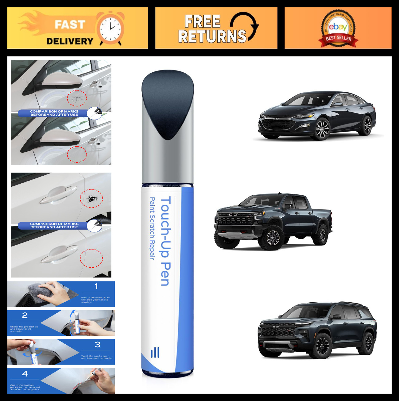 Northsky Blue Metallic Touch Up Paint for Chevrolet – Exact Match for Chips & Ni