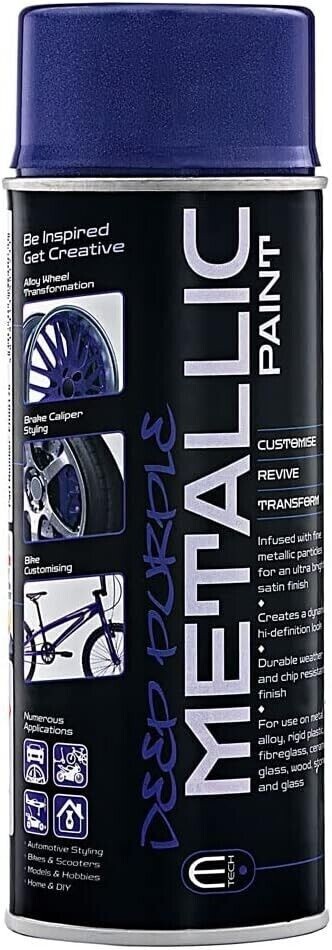 E-TECH Metallic Paint Deep Purple 400ml Multi-Purpose Interior & Exterior DIY