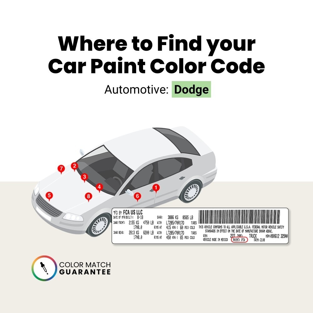 Dodge Touch Up Paint by TouchUpDirect – Brush or Spray Paint – Choose Your Color