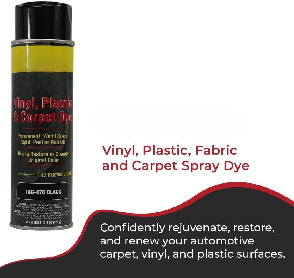 Big Can Black Spray Dye – 15oz Carpet, Vinyl, Fabric & Upholstery Restorer