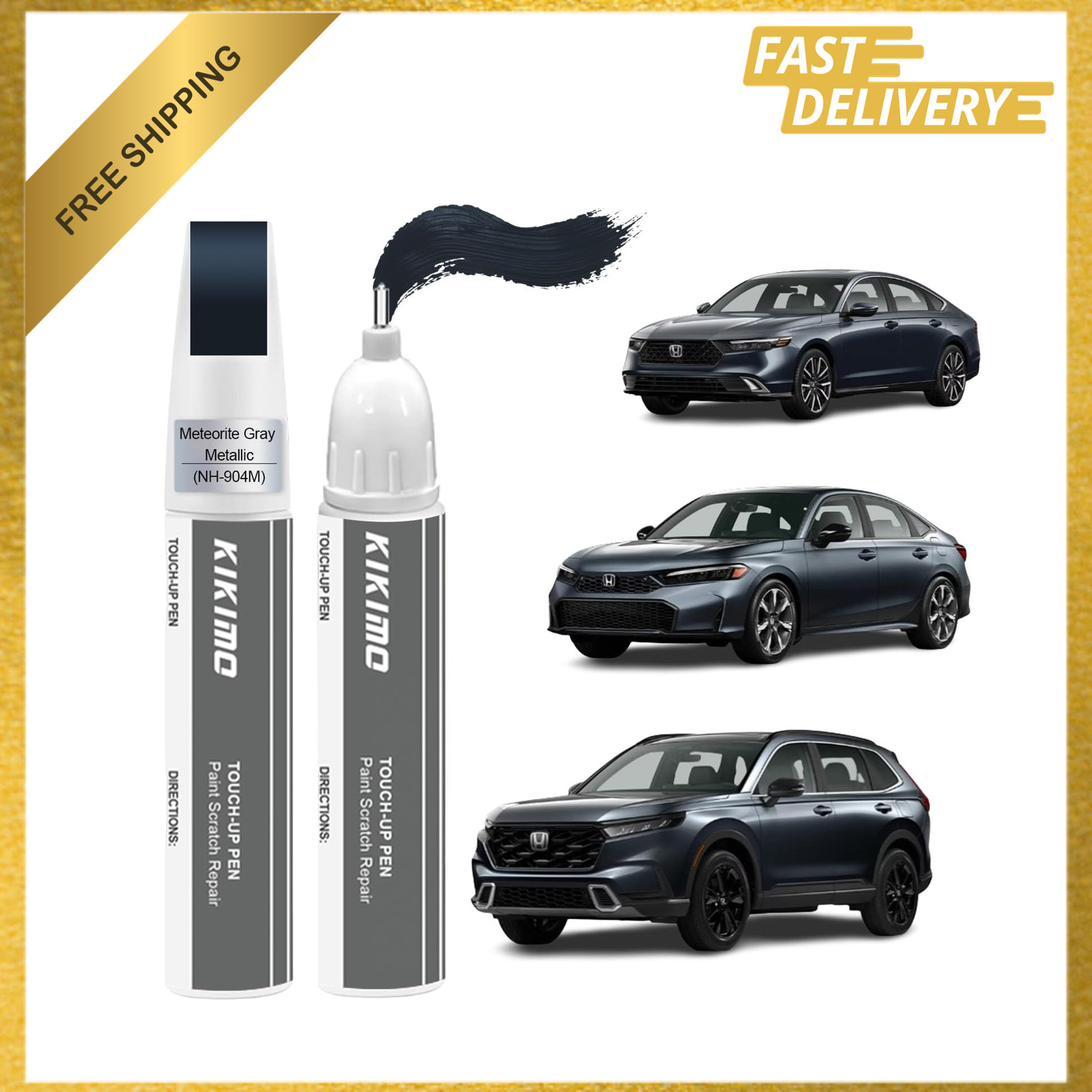 Honda Touch Up Paint Meteorite Gray Metallic NH-904M Car Repair Kit Scratch Pen