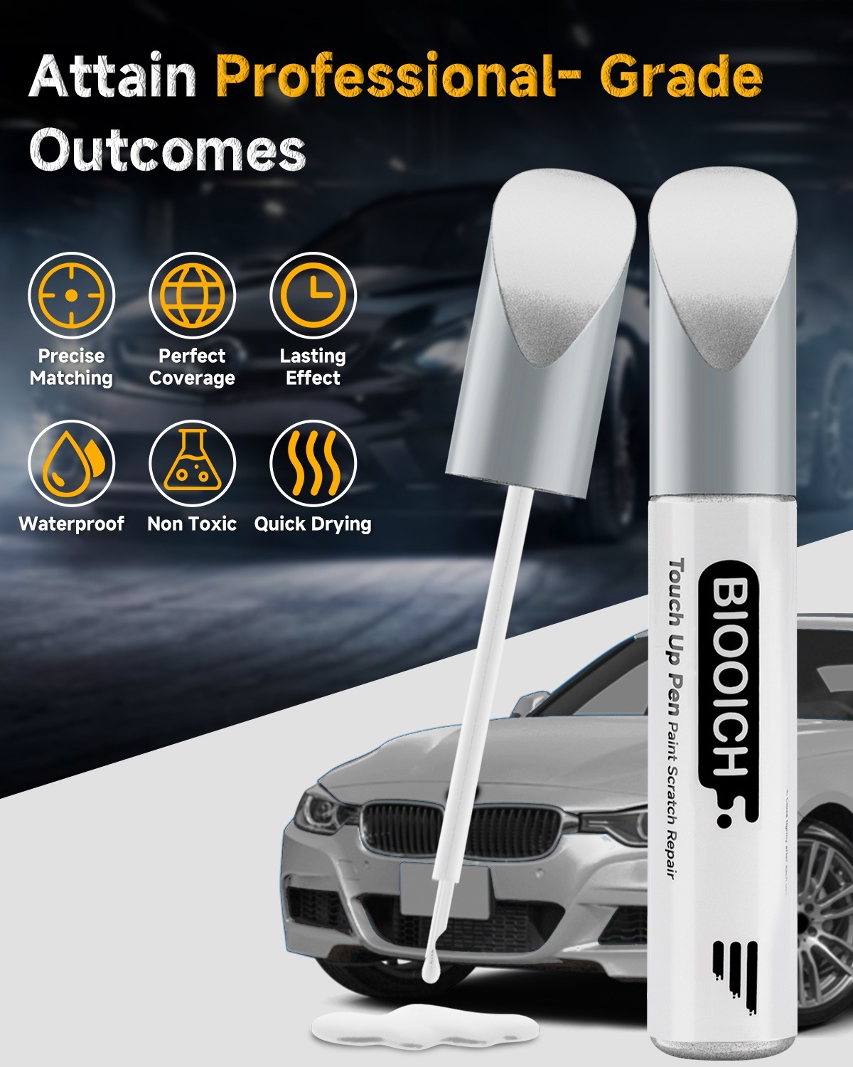 BIOOICH Touch Up Paint Pen for BMW Repair Car Chip and Scratch Exact Color Match
