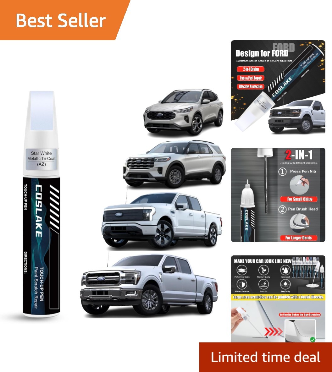 Ford Star White Metallic Tri-Coat Touch-Up Paint & Scratch Repair Kit – Fast-Dry
