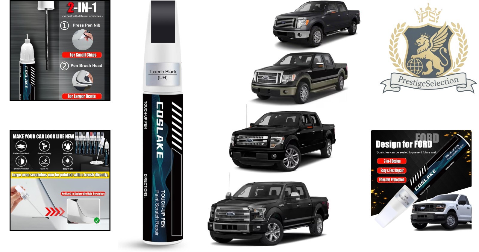 Ultimate Ford Touch-Up Solution in Tuxedo Black UH: 2-in-1 Pen & Applicators