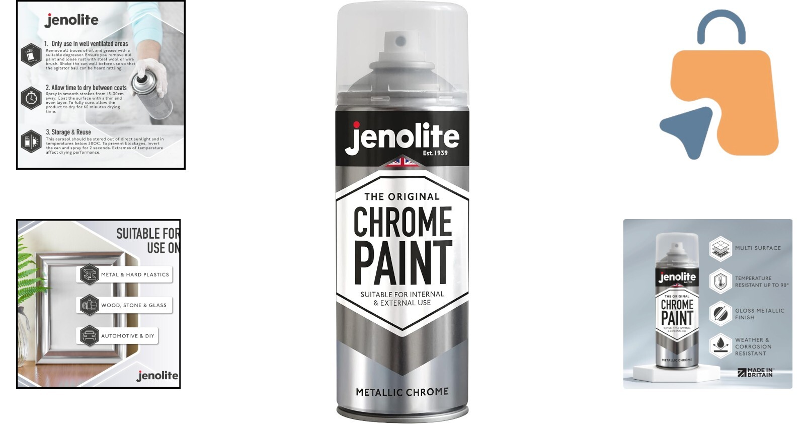 High-Quality Multi-Surface Chrome Spray Paint – 400ml for Interior/Exterior Use