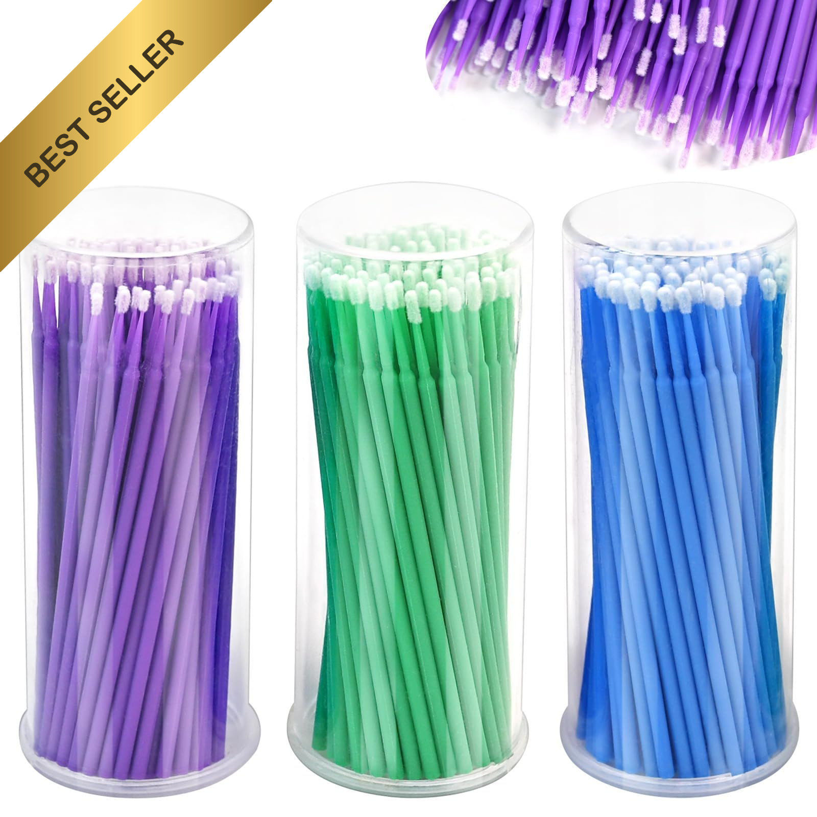 300Pcs Disposable Fine Tip Paint Brushes 1.5 2.0 2.5mm Automotive Touch Up Kit