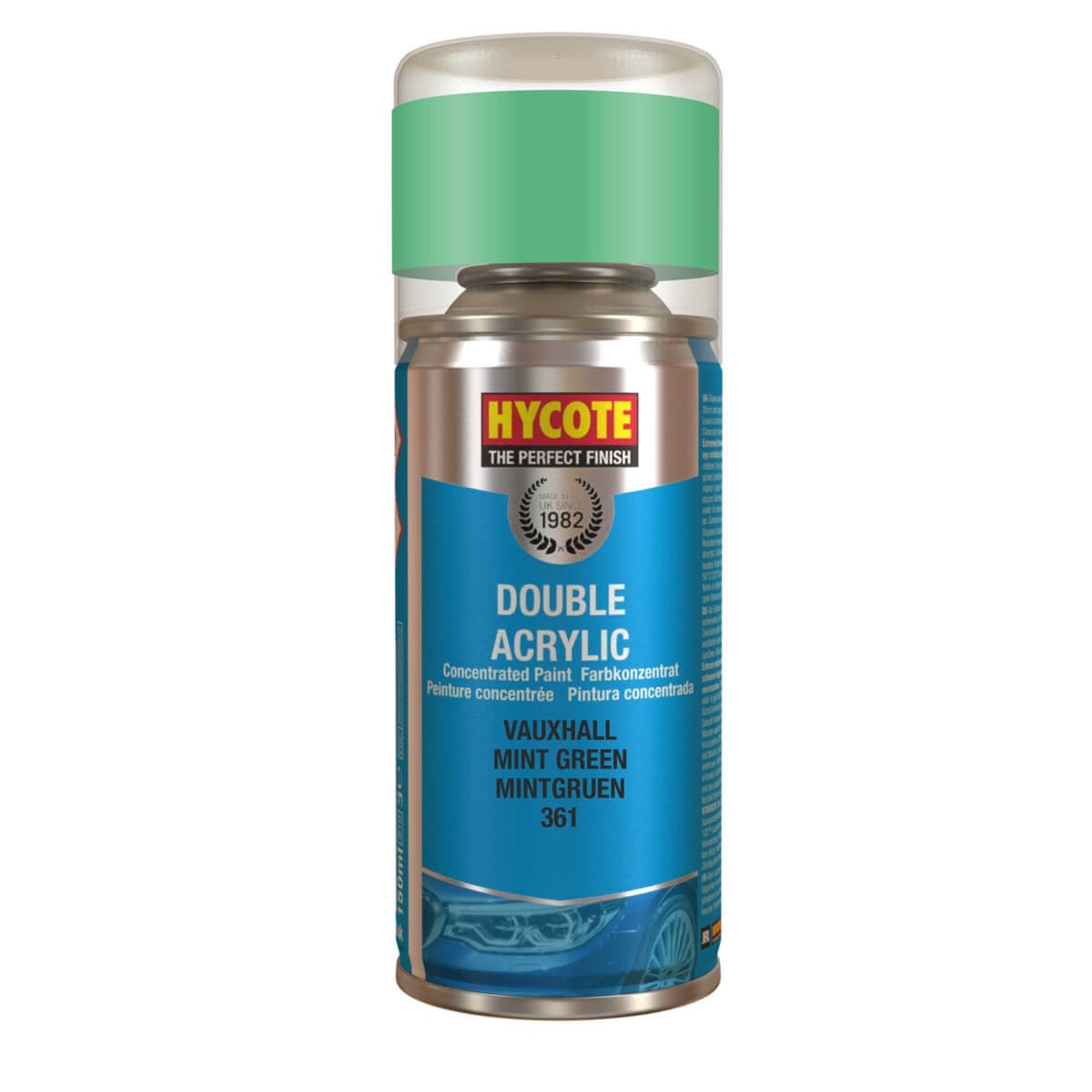 Hycote Vauxhall Mint Green Double Acrylic Spray Paint 150ml XDVX308