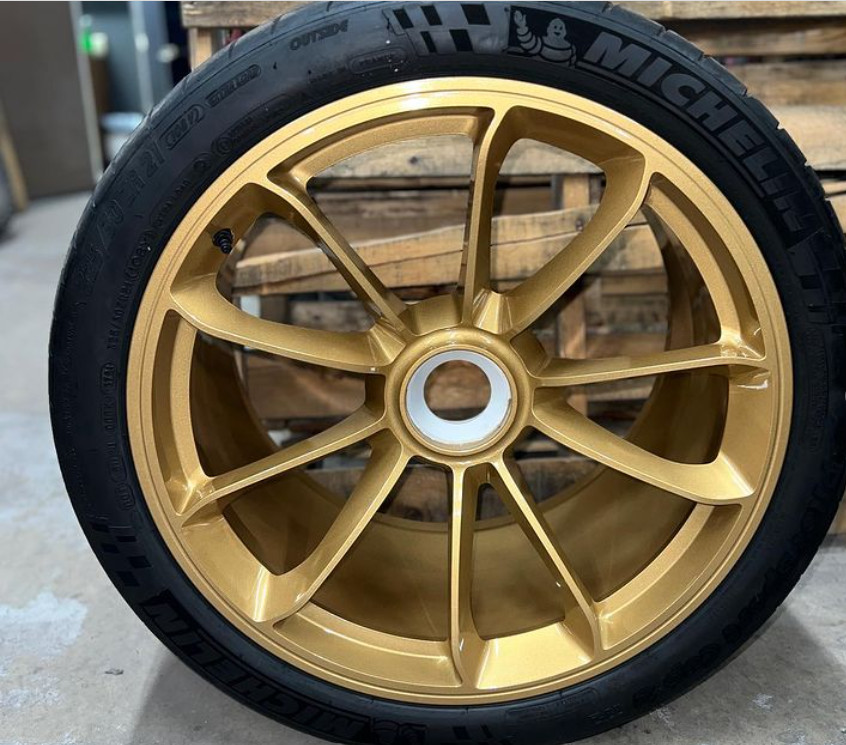 Gloss Gold Wheel Spray Paint Rim Steel Metal Aluminum Plastic +Clear Coating 3PK