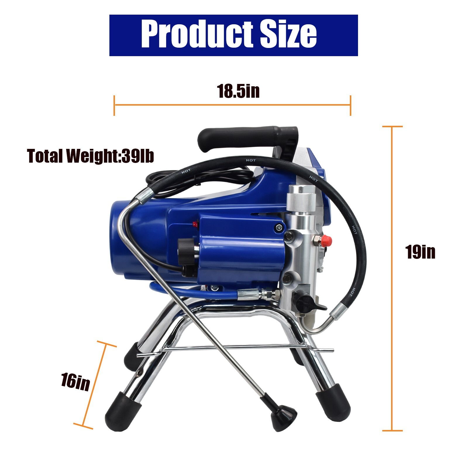 3500W Electric Airless Paint Sprayer High Efficient 3300PSI W/Extension Rod 110V